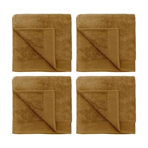 4PK Bambury Elvire 600gsm Soft Absorbent Cotton Bath Sheet 80x160cm Brown