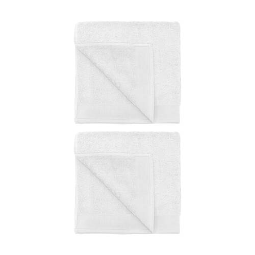 2PK Bambury Elvire 600gsm Soft Absorbent Cotton Bath Towel 68x137cm White