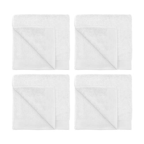 4PK Bambury Elvire 600gsm Soft Absorbent Cotton Bath Towel 68x137cm White