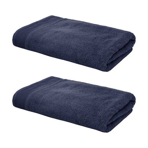 2PK Bambury Elvire 600gsm Soft Absorbent Cotton Bath Towel 68x137cm Blue