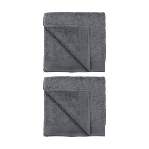 2PK Bambury Elvire 600gsm Soft Absorbent Cotton Bath Towel 68x137cm Grey