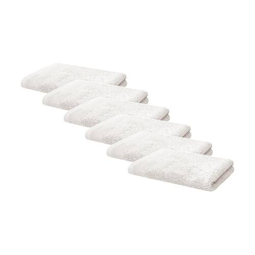 6PK Bambury Elvire 600gsm Soft Absorbent Cotton Face Washer 33x33cm White