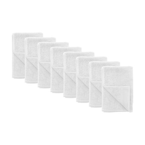 8PK Bambury Elvire 600gsm Soft Absorbent Cotton Hand Towel 40x60cm White