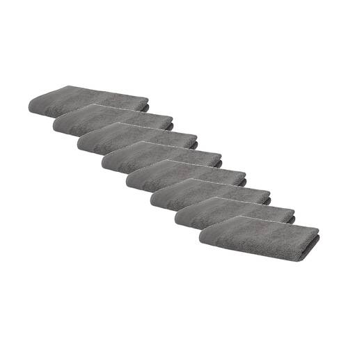 8PK Bambury Elvire 600gsm Soft Absorbent Cotton Hand Towel 40x60cm Grey