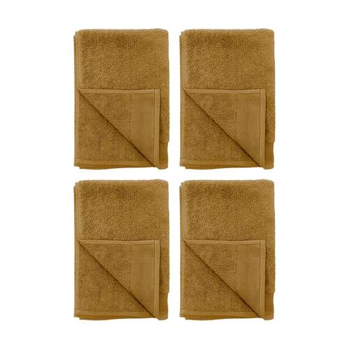 4PK Bambury Elvire 600gsm Soft Absorbent Cotton Hand Towel 40x60cm Brown