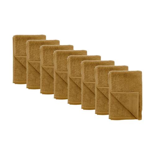 8PK Bambury Elvire 600gsm Soft Absorbent Cotton Hand Towel 40x60cm Brown