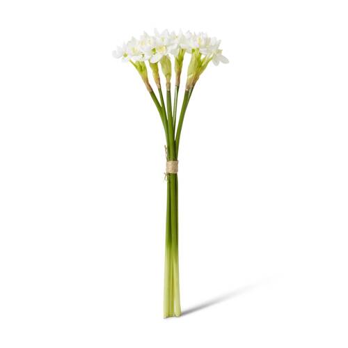 3PK E Style Paperwhite Flower Bundle White Artificial Flowers 13x13x43cm