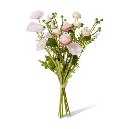 6PK E Style Poppy Ranunculus Bundle Pink Artificial Flowers 20x20x45cm