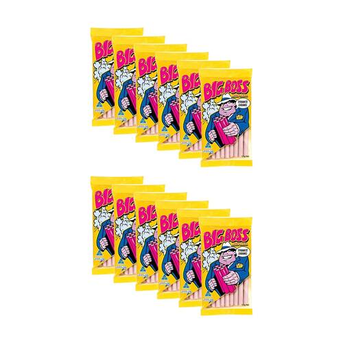 12PK Fyna Big Boss Candy Sticks Dynamite Caramel Confectionary 125g