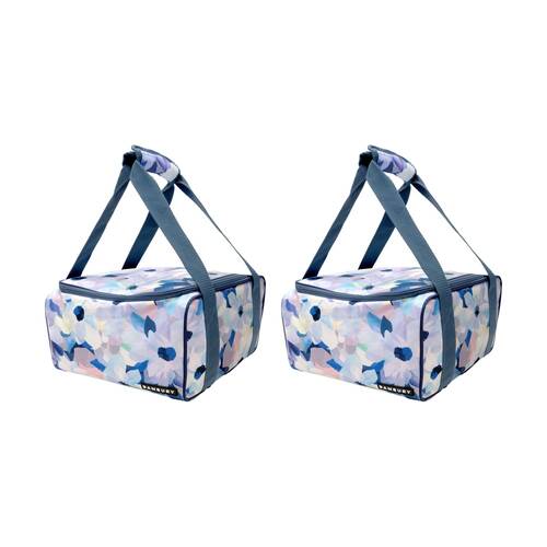 2PK Bambury Ambrosia Square Food Carrier Dish Transport Bag Spacious 30x30x18cm