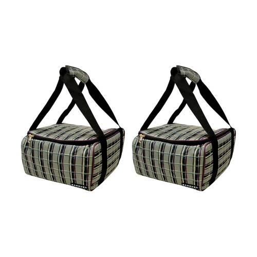 2PK Bambury Felix Square Food Carrier Dish Transport Bag Spacious 30x30x18cm