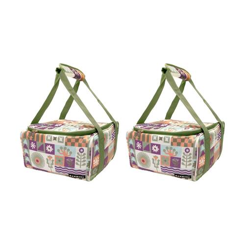 2PK Bambury Zippora Square Food Carrier Dish Transport Bag Spacious 30x30x18cm