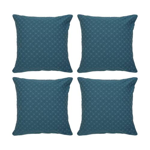 4PK Bambury Luna Jacquard European Pillowcase Teal Home Bedding 65x65cm