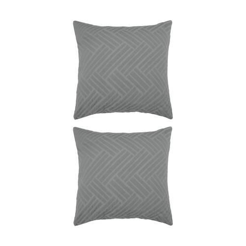 2PK Bambury Panama Jacquard European Pillowcase Steel Home Bedding 65x65cm