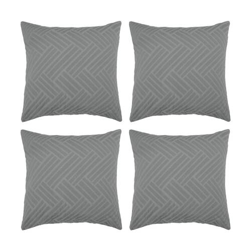4PK Bambury Panama Jacquard European Pillowcase Steel Home Bedding 65x65cm
