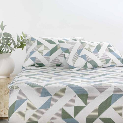 Bambury Onslow Flannelette Fitted Sheet Set 100 Percent Cotton