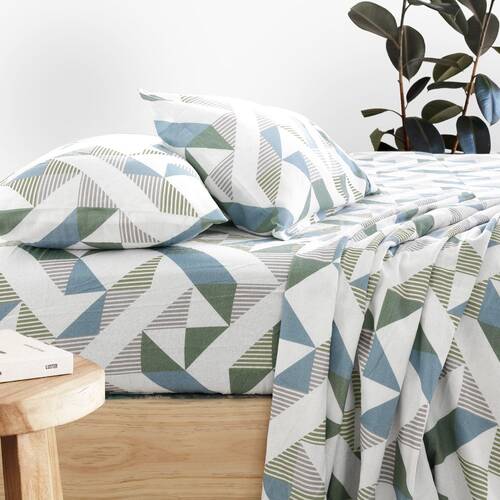 Bambury Onslow Flannelette Sheet Set 100 Percent Cotton Bedding