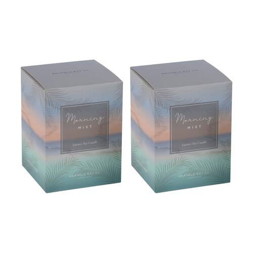 2PK Bramble Bay Ocean Morning Mist Soy Candle W/ Decorations Home Fragrance 300g