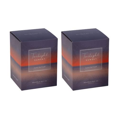 2PK Bramble Bay Ocean Twilight Sunset Candle W/ Decorations Home Fragrance 300g