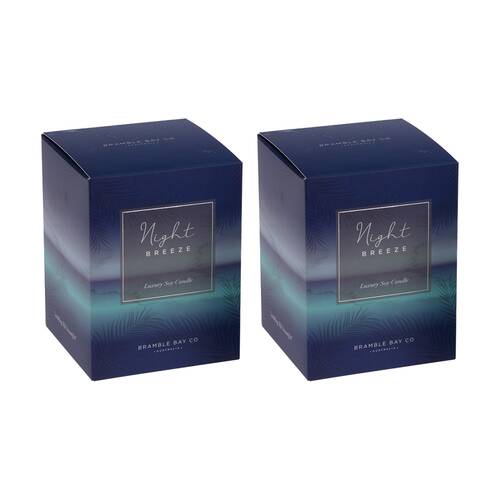 2PK Bramble Bay Ocean Night Breeze Soy Candle W/ Decorations Home Fragrance 300g
