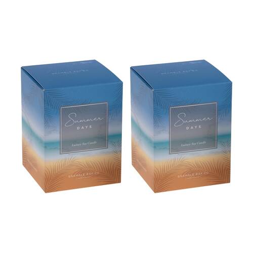 2PK Bramble Bay Ocean Summer Days Soy Candle W/ Decorations Home Fragrance 300g