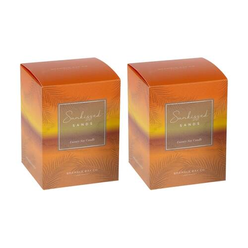 2PK Bramble Bay Ocean Sunkissed Sands Candle W/ Decorations Home Fragrance 300g