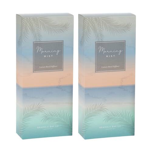 2PK Bramble Bay Ocean Morning Mist Glass Reed Diffuser Home Fragrance 150ml