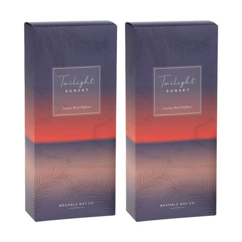 2PK Bramble Bay Ocean Twilight Sunset Glass Reed Diffuser Home Fragrance 150ml