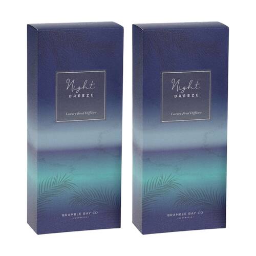 2PK Bramble Bay Ocean Night Breeze Glass Reed Diffuser Home Fragrance 150ml