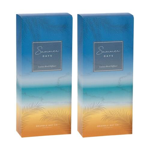 2PK Bramble Bay Ocean Summer Days Glass Reed Diffuser Home Fragrance 150ml