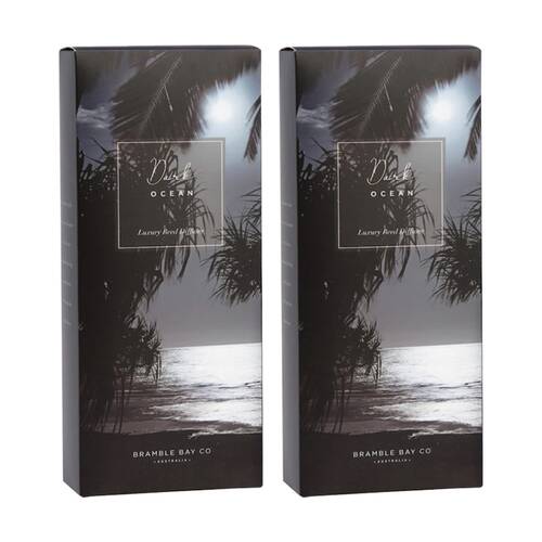 2PK Bramble Bay Ocean After Dark Glass Reed Diffuser Home Fragrance 150ml