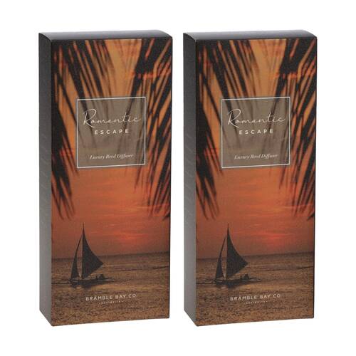 2PK Bramble Bay Ocean After Dark Romantic Escape Glass Reed Diffuser 150ml
