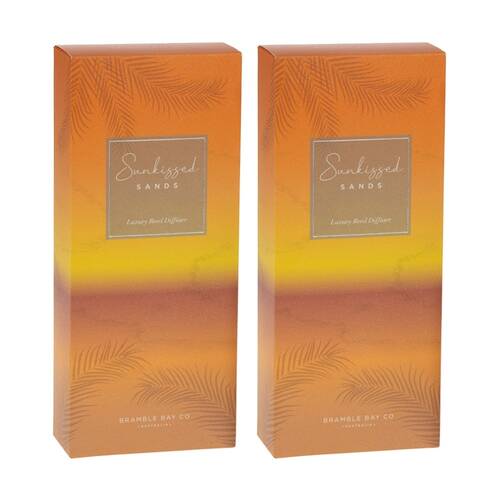 2PK Bramble Bay Ocean Sunkissed Sands Glass Reed Diffuser Home Fragrance 150ml