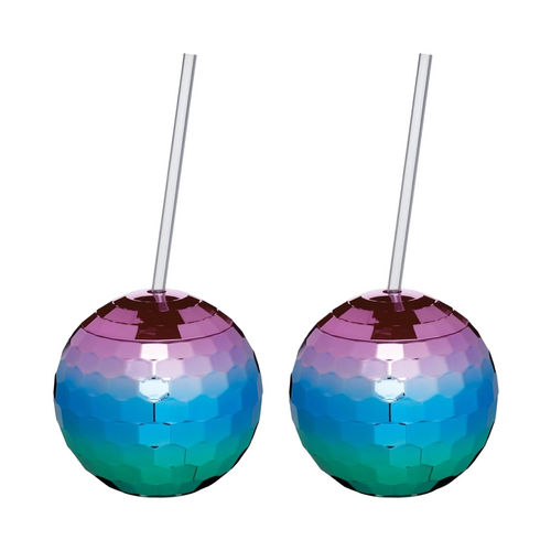 2PK BarCraft Novelty Disco Ball Cocktail Drinking Cup Multicolour 560ml