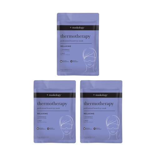 3PK Maskology Thermotherapy Professional Relaxing Heated Eye Mask Chamomile