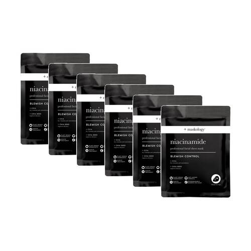 6PK Maskology Niacinamide Professional Sheet Mask Blemish Control Anti-Ageing