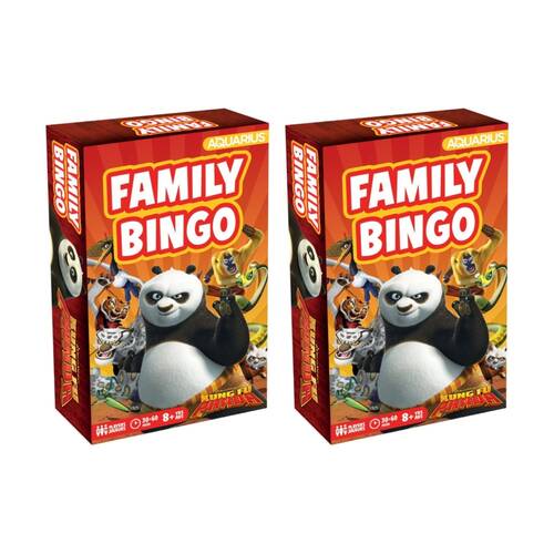 2x Aquarius Kung Fu Panda Family Kids Fun Entertainment Bingo Board Game 8Y+