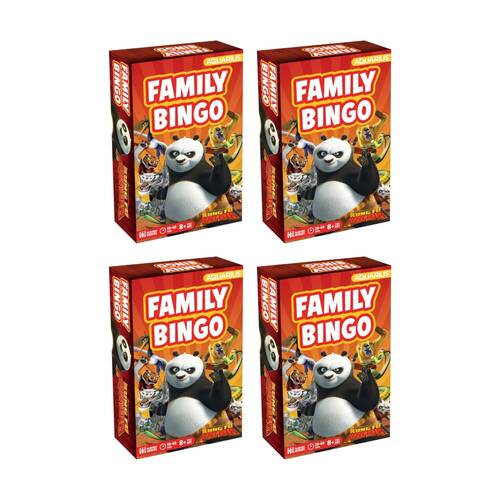 4x Aquarius Kung Fu Panda Family Kids Fun Entertainment Bingo Board Game 8Y+