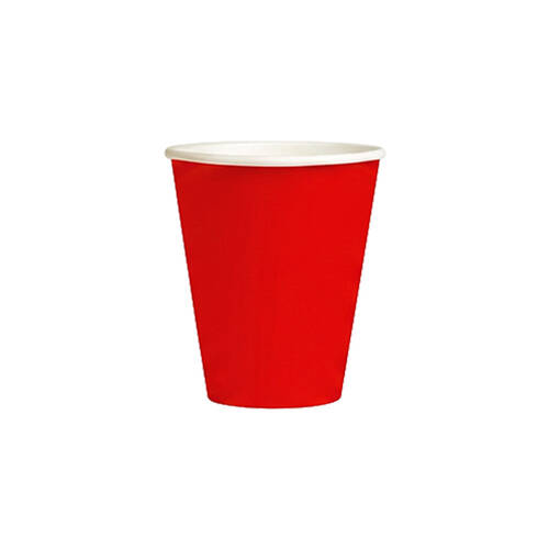 24x 30pc Partyware FSC Aqueous Paper Cups Set Disposable 30ml Red