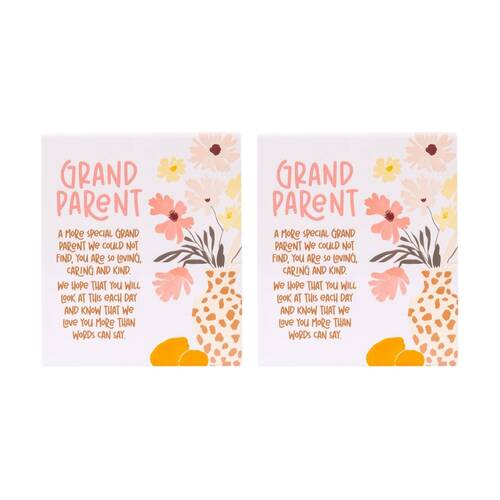 2PK Splosh Billie Grandparent Verse Ceramic W/ Hook & Stand White Pink 12x14x1cm