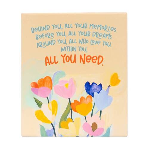 Splosh Billie All You Need Verse Ceramic W/ Hook Stand Yellow Blue 12x14x1cm