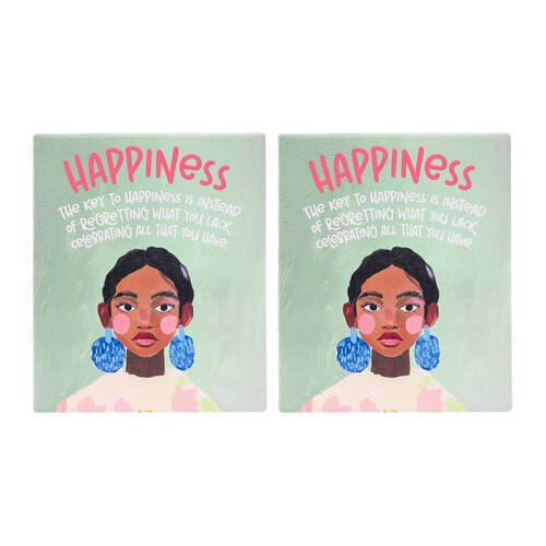 2PK Splosh Billie Happiness Verse Ceramic W/ Hook & Stand 12x14x1cm