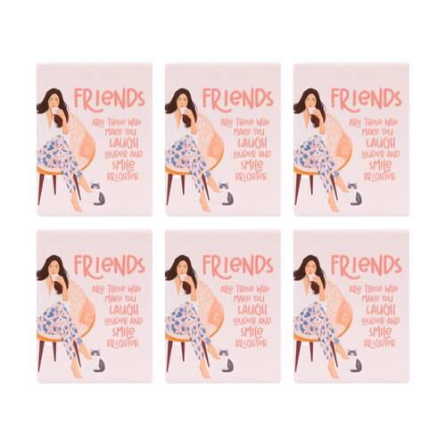 6PK Splosh Billie Friends Ceramic Magnet Embossed Pink 6x8x0.5cm