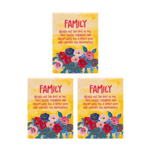 3PK Splosh Billie Family Ceramic Magnet Embossed Yellow 6x8x0.5cm