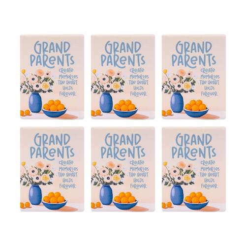 6PK Splosh Billie Grandparents Ceramic Magnet Blue Orange 6x8x0.5cm