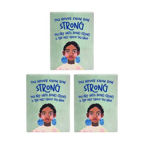 3PK Splosh Billie Strong Ceramic Magnet Embossed Green Blue 6x8x0.5cm