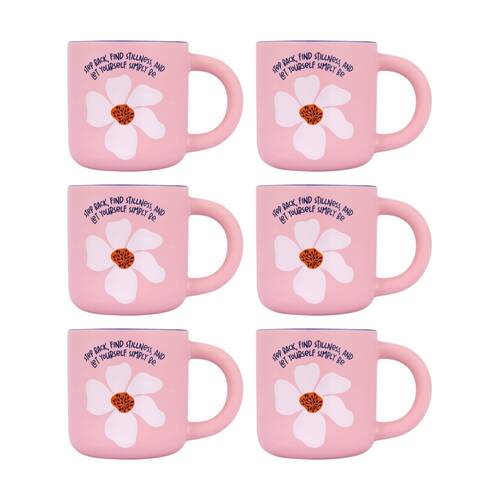 6PK Splosh Billie Simply Be Ceramic Mug Printed Dishwasher Safe Pink 350ml