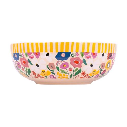 Splosh Billie Ceramic Salad Bowl Printed Yellow Orange 25x25x9.5cm