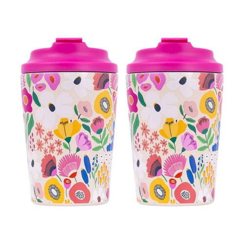 2PK Splosh Billie Insulated Coffee Cup Stainless Steel Spill 380ml
