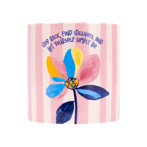 Splosh Billie Girl Ceramic Planter Printed Drainage Plug Green 12cm